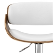 Amery Modern Adjustable Swivel Bar Stool in White Vegan Faux Leather