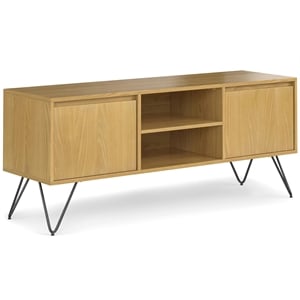 Hunter 60&quot Wide Industrial TV Media Stand in OAK WOOD For TVs up to 65 inches