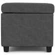Simpli Home Avalon Contemporary Fabric & Wood Storage Ottoman Bench in Gray