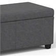 Simpli Home Avalon Contemporary Fabric & Wood Storage Ottoman Bench in Gray