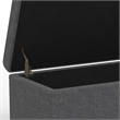 Simpli Home Avalon Contemporary Fabric & Wood Storage Ottoman Bench in Gray