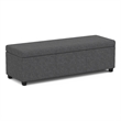 Simpli Home Avalon Contemporary Fabric & Wood Storage Ottoman Bench in Gray