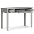 Simpli Home Warm Shaker Transitional Solid Wood Writing Office Desk in Fog Gray