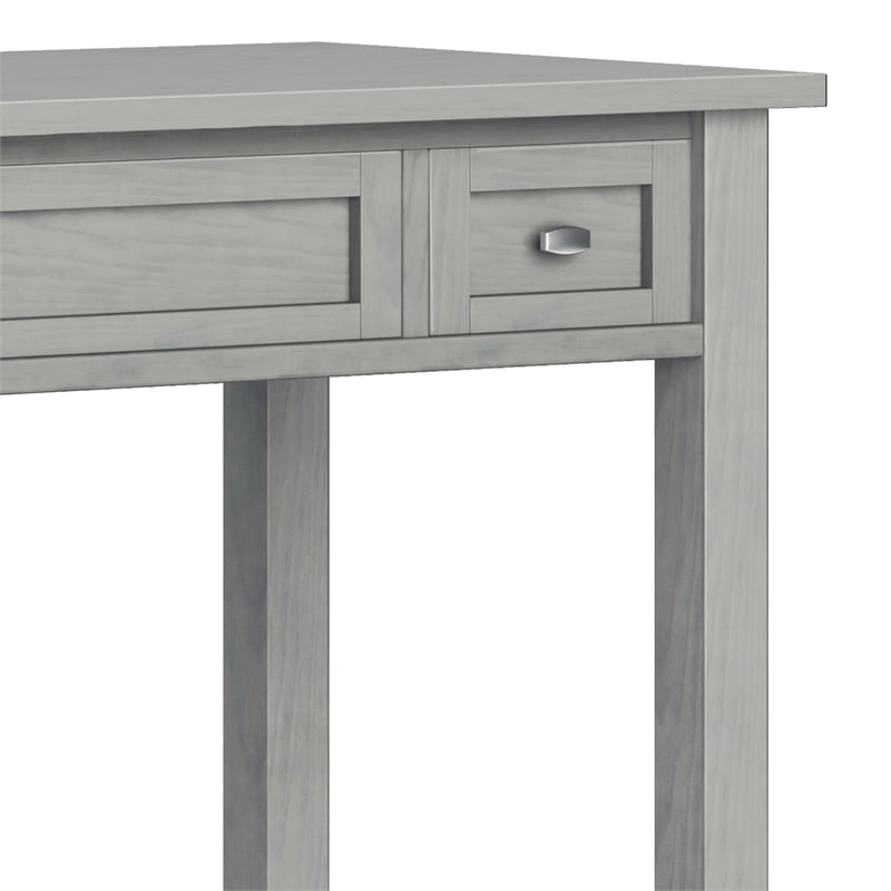 Simpli Home Warm Shaker Transitional Solid Wood Writing Office Desk in Fog Gray