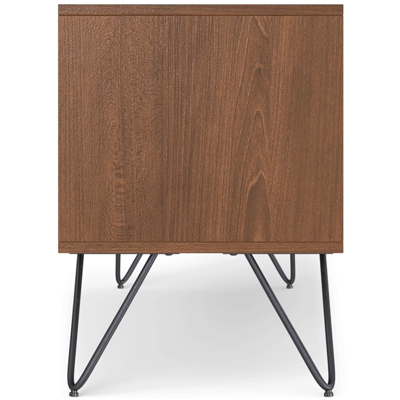 hunter 60&quot wide industrial tv media stand in walnut wood for tvs up to 65 inches