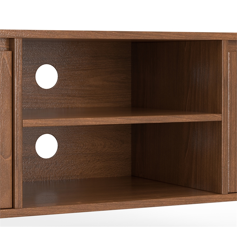 hunter 60&quot wide industrial tv media stand in walnut wood for tvs up to 65 inches
