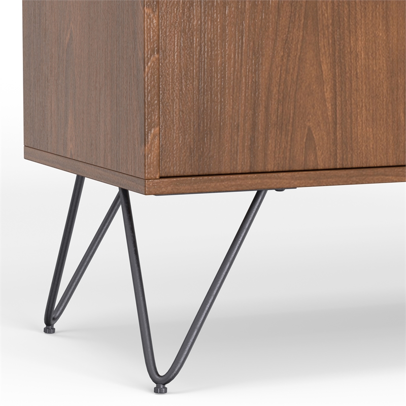 hunter 60&quot wide industrial tv media stand in walnut wood for tvs up to 65 inches