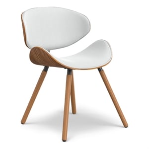 Simpli Home Marana 29.3&quot Modern Wood & Faux Leather Dining Chair in White