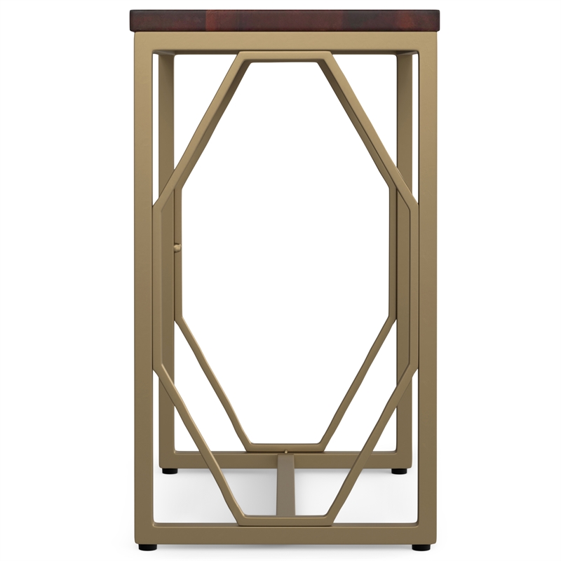 Selma Contemporary 20 inch Wide Metal and Wood Accent Side Table in Cognac
