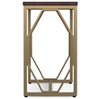 Selma Contemporary 20 inch Wide Metal and Wood Accent Side Table in Cognac