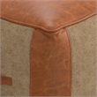 Atkinson Boho Square Pouf in Tan Genuine Leather