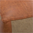 Atkinson Boho Square Pouf in Tan Genuine Leather