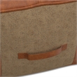 Atkinson Boho Square Pouf in Tan Genuine Leather