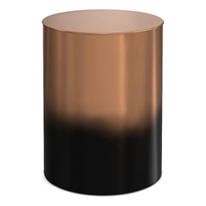 Curtis Industrial 16&quotWD Metal Metal Cylinder Accent Table in Ombre Black