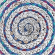 Margo Boho Round Pouf in Blue Braided Jute