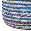 Margo Boho Round Pouf in Blue Braided Jute
