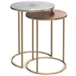 Drake  18 inch Wide Round Contemporary Nesting table in Antique Nickel