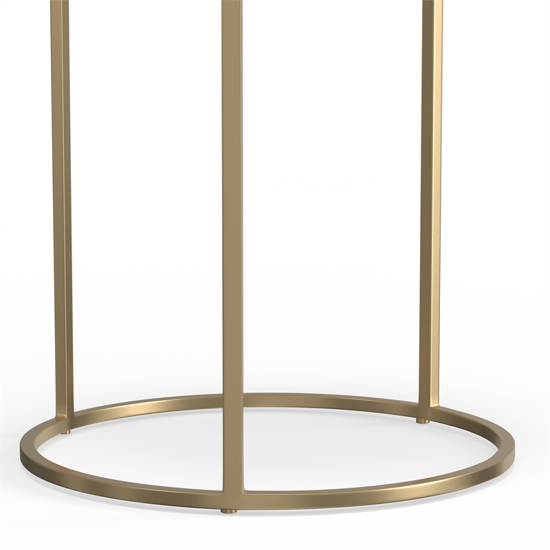 Drake  18 inch Wide Round Contemporary Nesting table in Antique Nickel