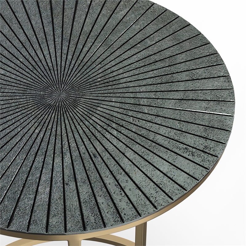 Drake  18 inch Wide Round Contemporary Nesting table in Antique Nickel