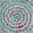 Margo Boho Round Pouf in Green Braided Jute