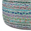 Margo Boho Round Pouf in Green Braided Jute