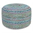 Margo Boho Round Pouf in Green Braided Jute