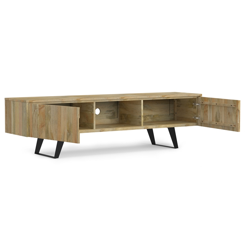 Lowry SOLID WOOD 72 inch Wide Modern TV Media Stand in Natural For TVs upto 80