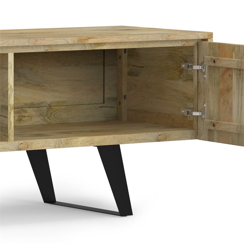 Lowry SOLID WOOD 72 inch Wide Modern TV Media Stand in Natural For TVs upto 80