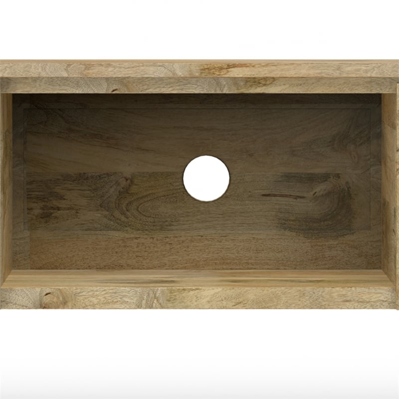 Lowry SOLID WOOD 72 inch Wide Modern TV Media Stand in Natural For TVs upto 80