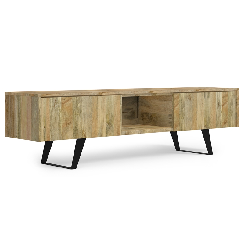 Lowry SOLID WOOD 72 inch Wide Modern TV Media Stand in Natural For TVs upto 80
