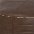 Brody Boho Round Pouf in Distressed Dark Brown Vegan Faux Leather