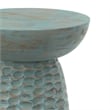 Boyd 13 inch Wide Solid Wood Contemporary Accent Table in Teal Wash & Assembled