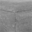 Brody Boho Square Pouf in Distressed Gray Vegan Faux Leather