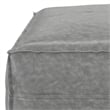 Brody Boho Square Pouf in Distressed Gray Vegan Faux Leather