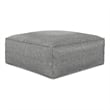 Brody Boho Square Pouf in Distressed Gray Vegan Faux Leather