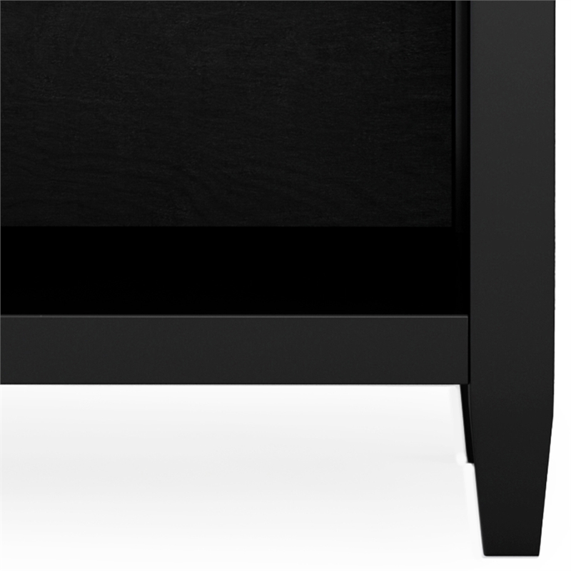Carlton SOLID WOOD 24 inch Wide Contemporary Bedside Nightstand Table in Black
