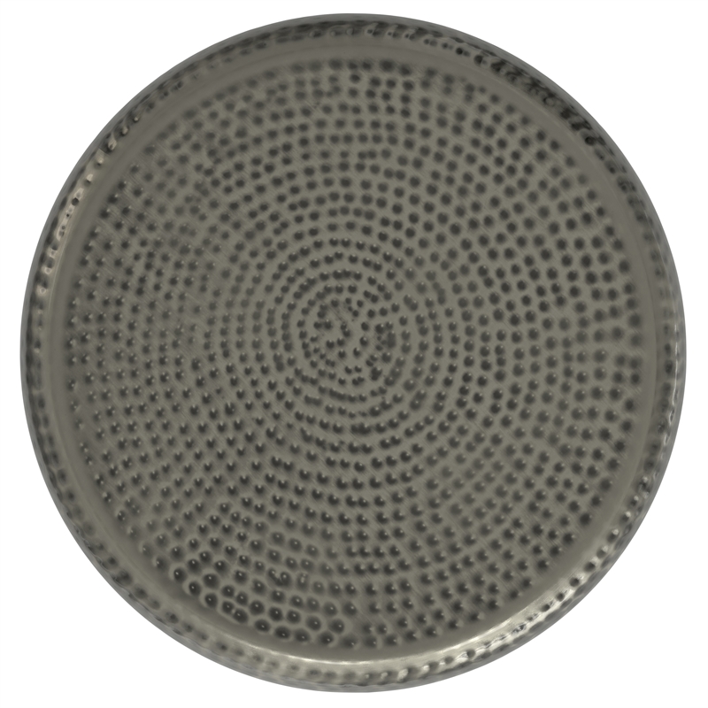 Preston Modern Industrial 22 inch Wide Metal Metal Side Table in Antique Silver