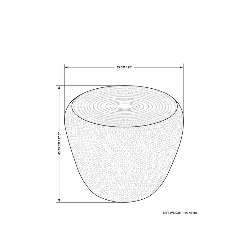 Preston Modern Industrial 22 inch Wide Metal Metal Side Table in Antique Silver