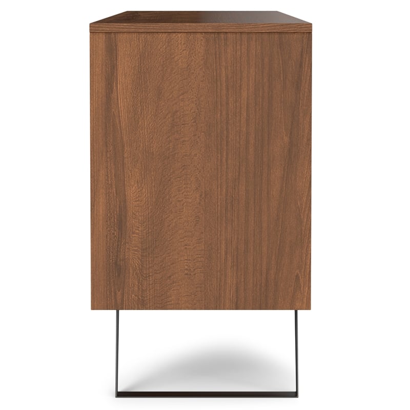 lowry metal 60 inch wide rectangle modern sideboard buffet in walnut wood