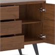 Lowry Metal 60 inch Wide Rectangle Modern Sideboard Buffet in Walnut Wood