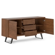 Lowry Metal 60 inch Wide Rectangle Modern Sideboard Buffet in Walnut Wood