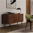 Lowry Metal 60 inch Wide Rectangle Modern Sideboard Buffet in Walnut Wood