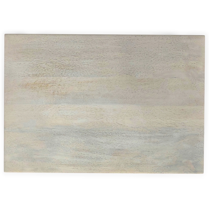 Selma Contemporary 20 inch Wide Metal and Wood Accent Side Table in White Wash