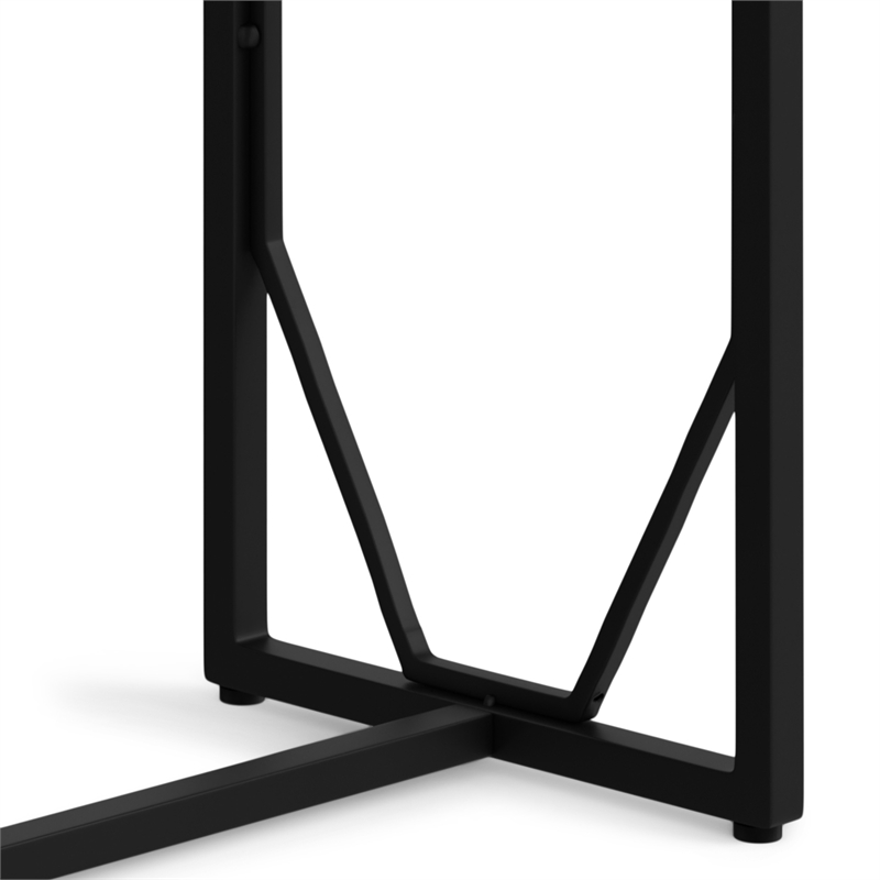 Selma Contemporary 20 inch Wide Metal and Wood Accent Side Table in White Wash