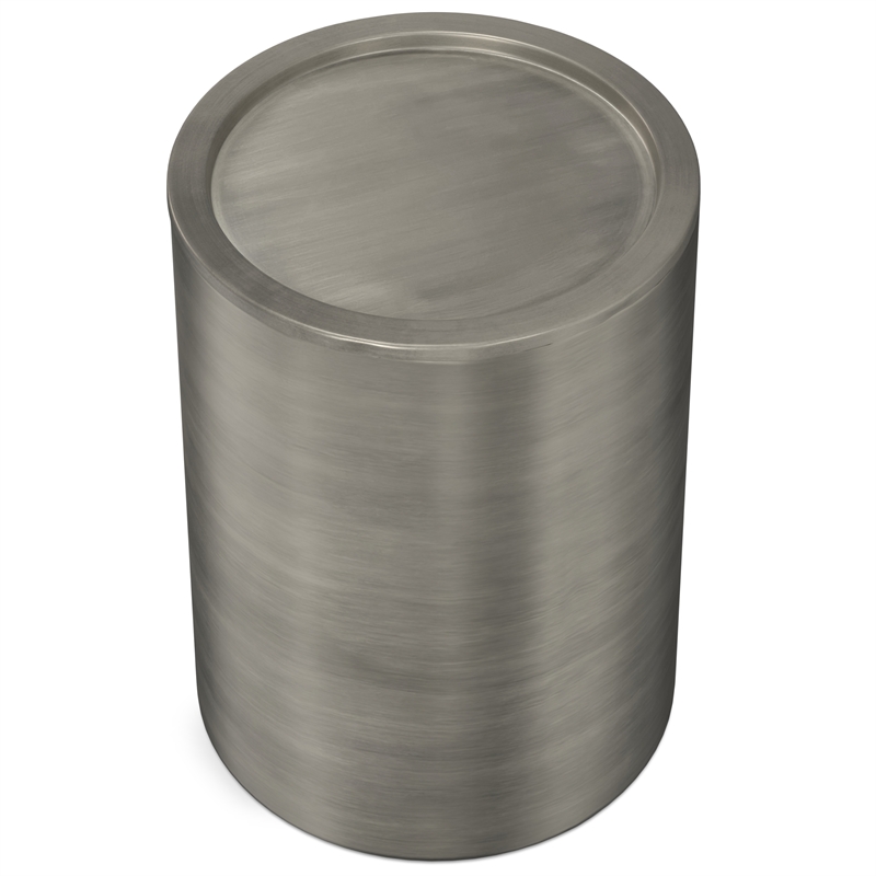 Corbin Industrial 16 inch Wide Metal Metal Side Table in Antique Silver