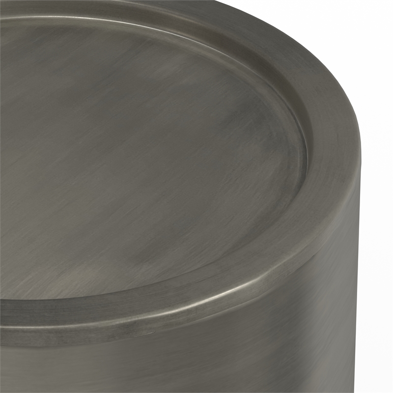 Corbin Industrial 16 inch Wide Metal Metal Side Table in Antique Silver