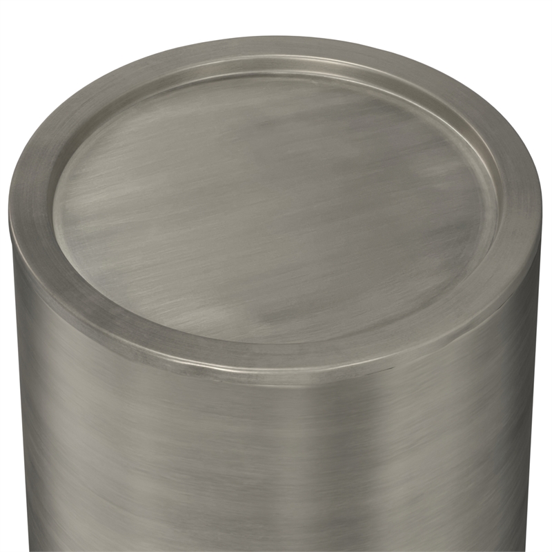 Corbin Industrial 16 inch Wide Metal Metal Side Table in Antique Silver