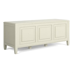 Connaught 51&quot Wide Solid Wood Traditional Storage Bench Trunk in Antique White