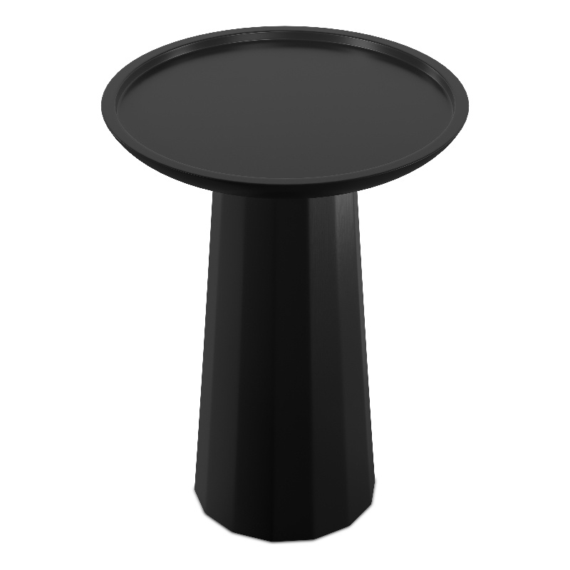 Dayton SOLID WOOD 13 inch Wide Round Contemporary Wooden Accent Table in Black