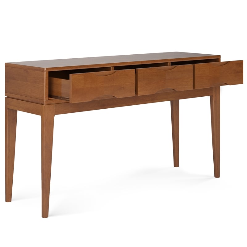 Harper SOLID HARDWOOD 54 inch Wide Modern Console Sofa Table in Teak Brown